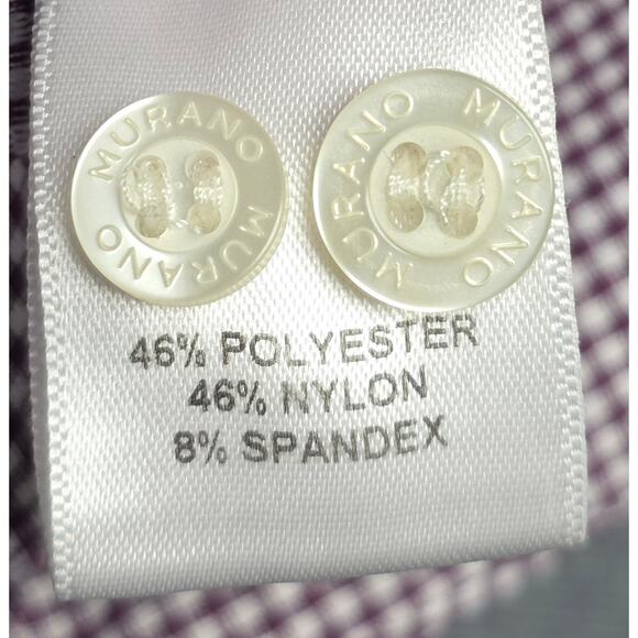 Murano Performance Men 3XT Tall Shirt Maroon White Pinstripe Graph Check Pattern - Picture 3 of 6